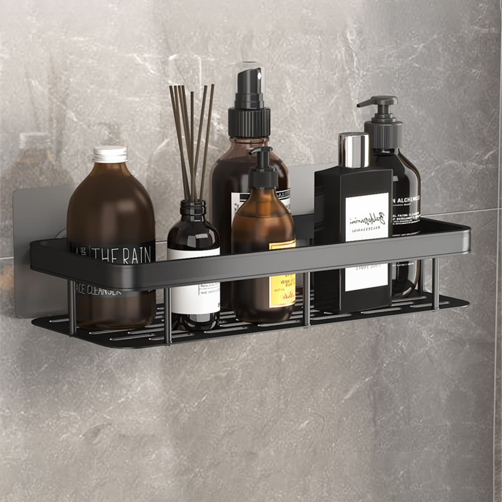 Estantería de Aluminio Espacial Rectangular Negra para Baño y Cocina