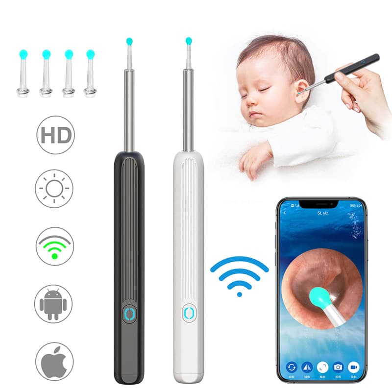 Otoscopio Digital con Cámara LED para Limpieza de Oídos