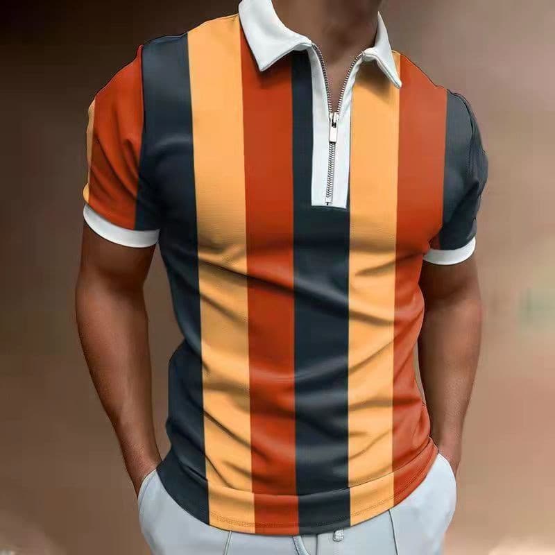 Polo Hombre Rayas Manga Corta