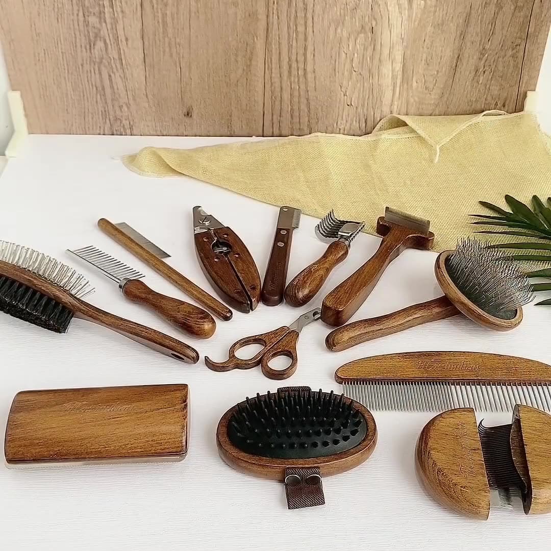 Peine de Madera para Mascotas Antiestático