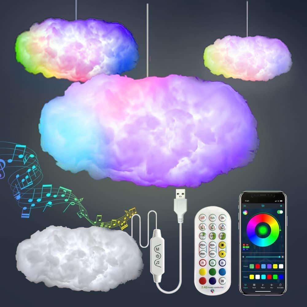 Lámpara de Nube RGB con Control por App y Sincronización Musical