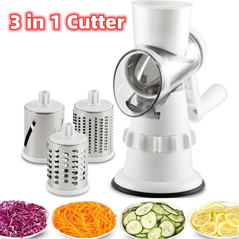 Rallador Manual 3 en 1 - Cortador de Verduras y Mandolina