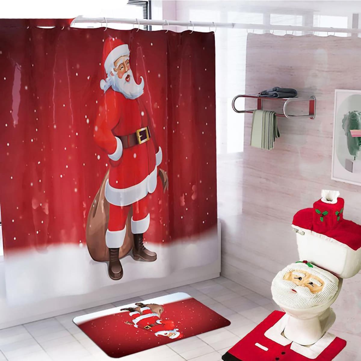 Set Decoración Navideña Papá Noel 3 piezas