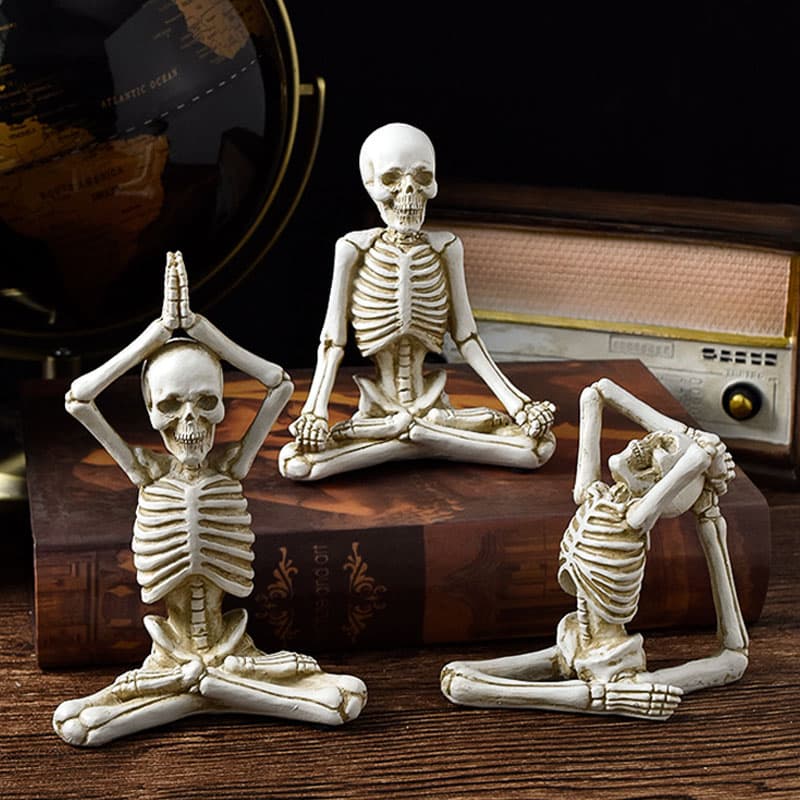 Cráneo Yoga Resina Decoración Halloween