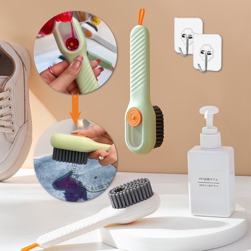Cepillo para Zapatos Multifuncional con Dispensador de Líquido