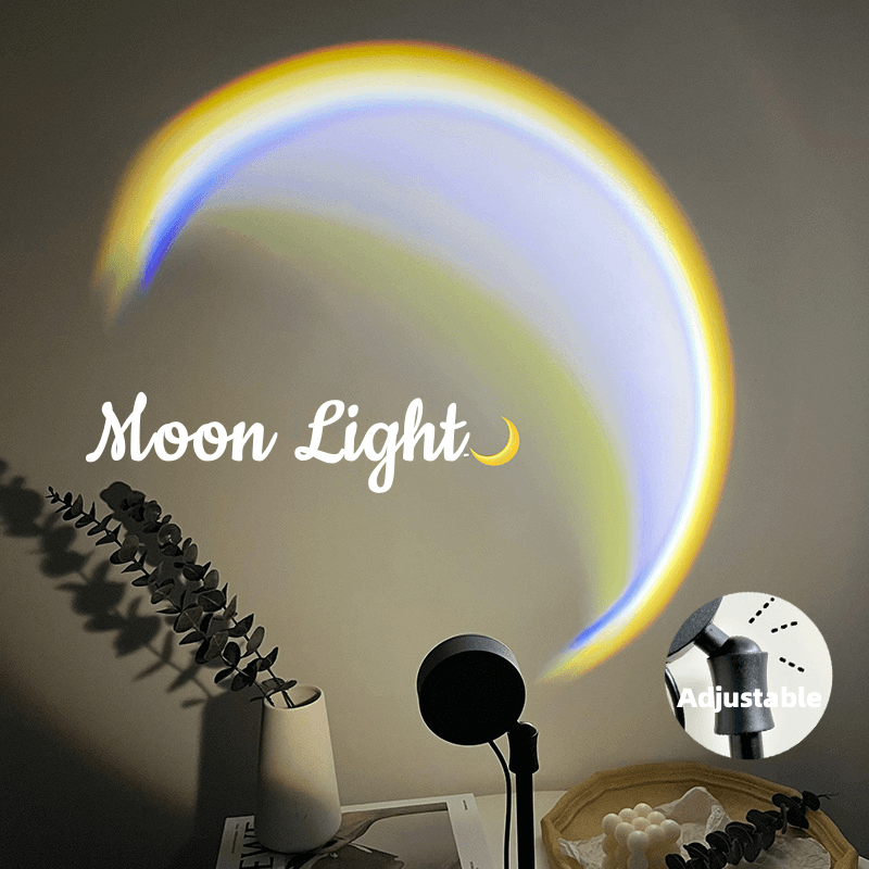 Lámpara LED USB Proyector Neon Arcoíris Luna