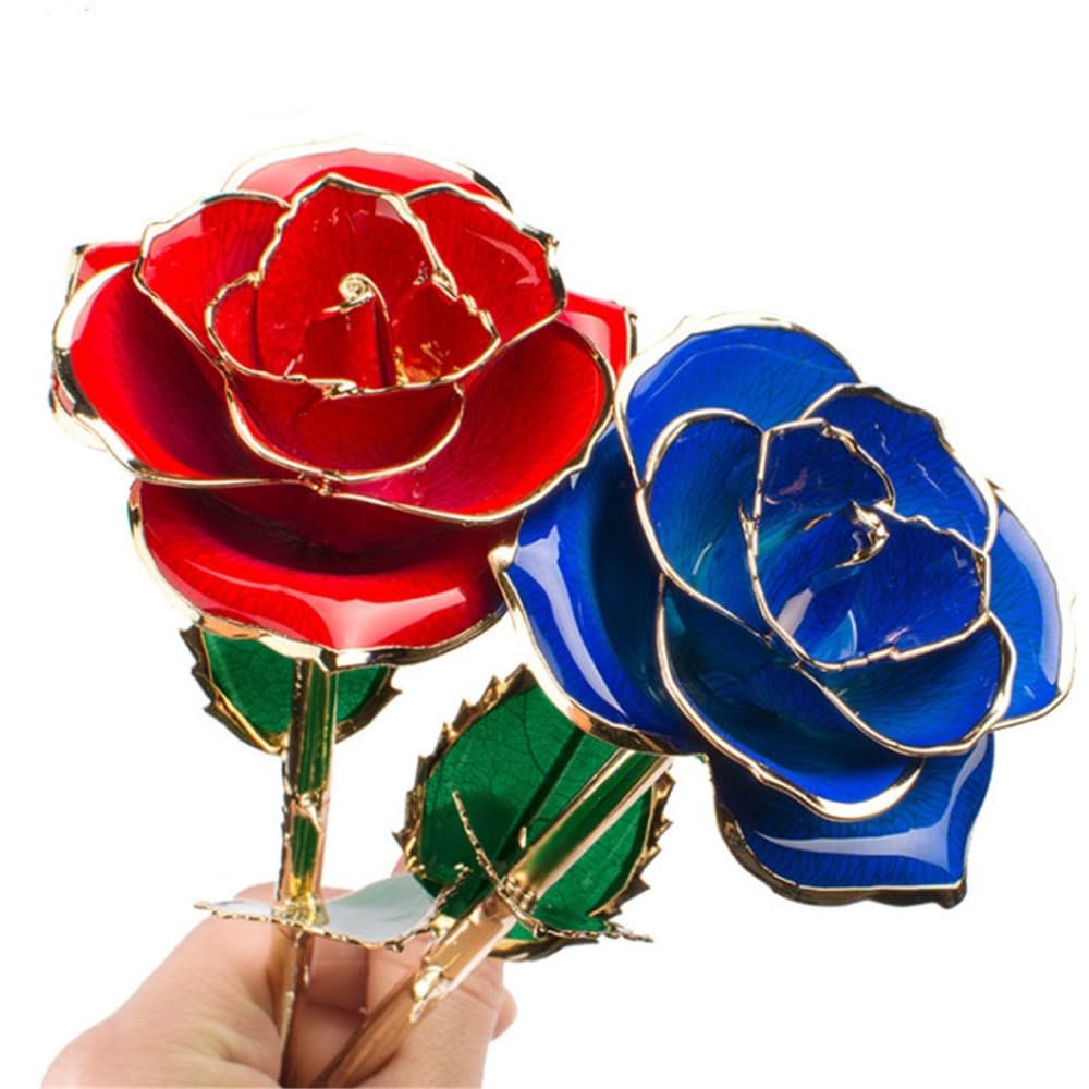 Rosa Enchapada en Oro 24K con Caja de Regalo