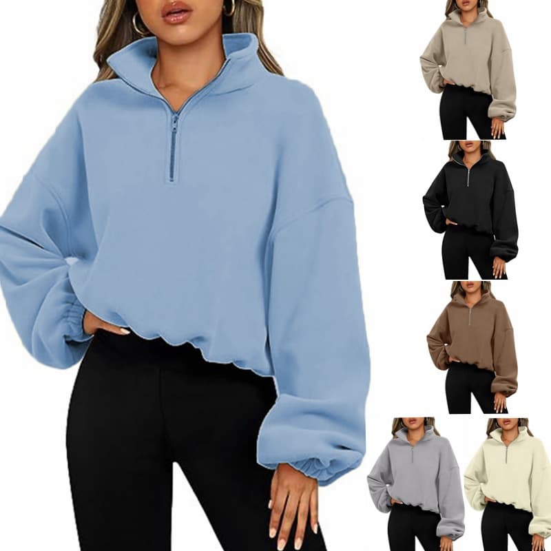 Sudadera con Capucha de Invierno para Mujer con Cremallera