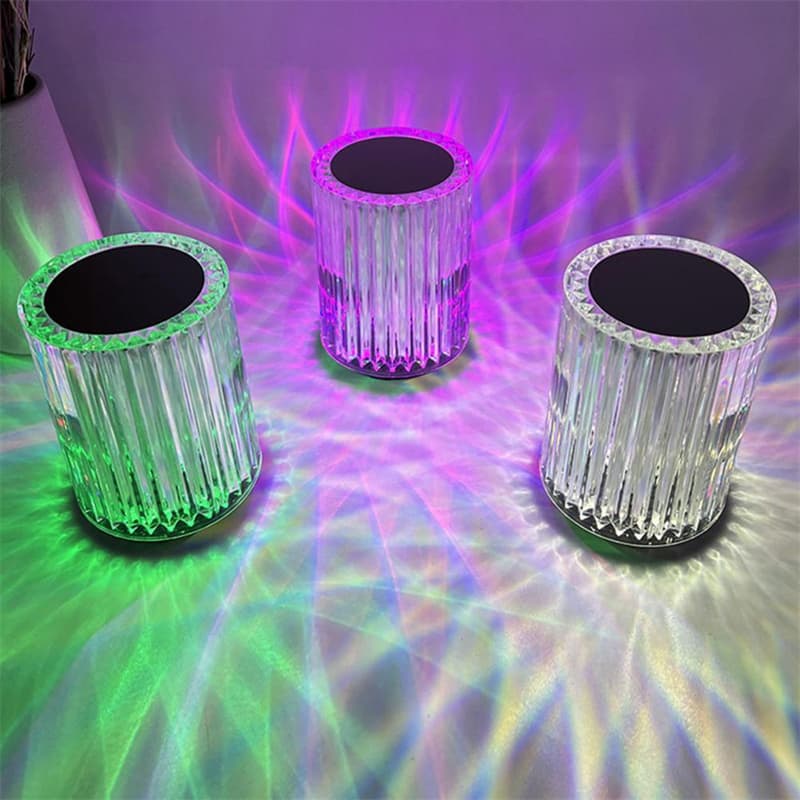 Lámpara de Mesa Crystal con LED Decorativa