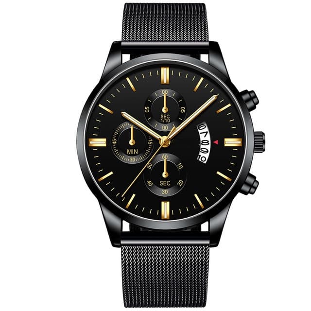 Reloj de Hombre Ejecutivo Lujo Malla Metálica Cuarzo