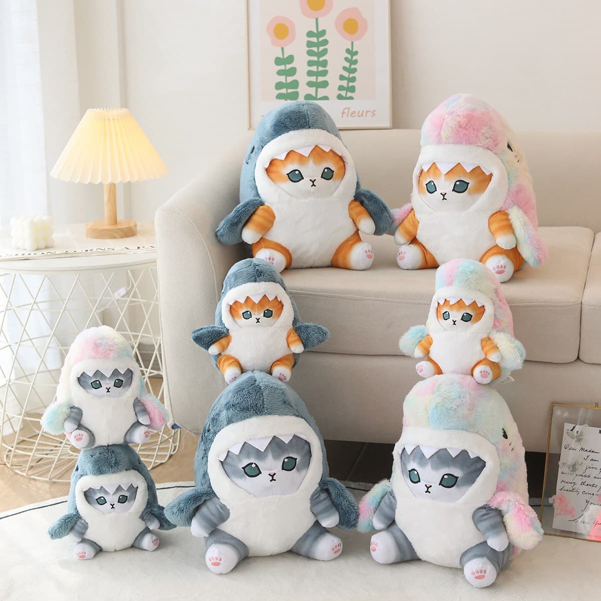 Peluche Transformable Tiburón Gato Cartoon