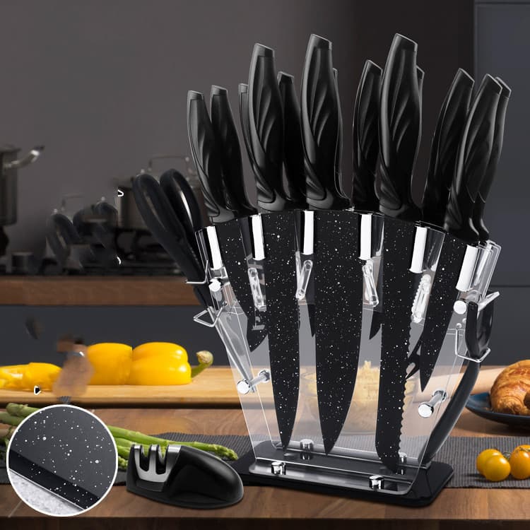 Juego Completo de 17 Cuchillos de Cocina en Acero Inoxidable