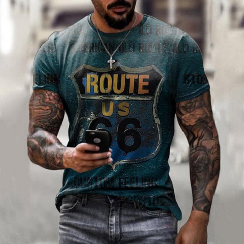 Camiseta Oversize Retro Manga Corta Hombre