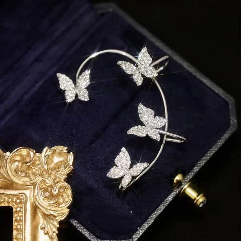 Pendientes Mariposa con Clip y Gancho