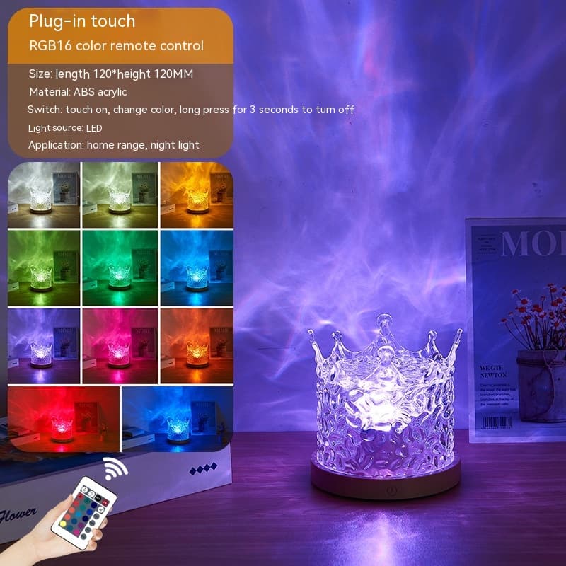 Lámpara LED Proyección Ondas de Agua RGB Giratoria
