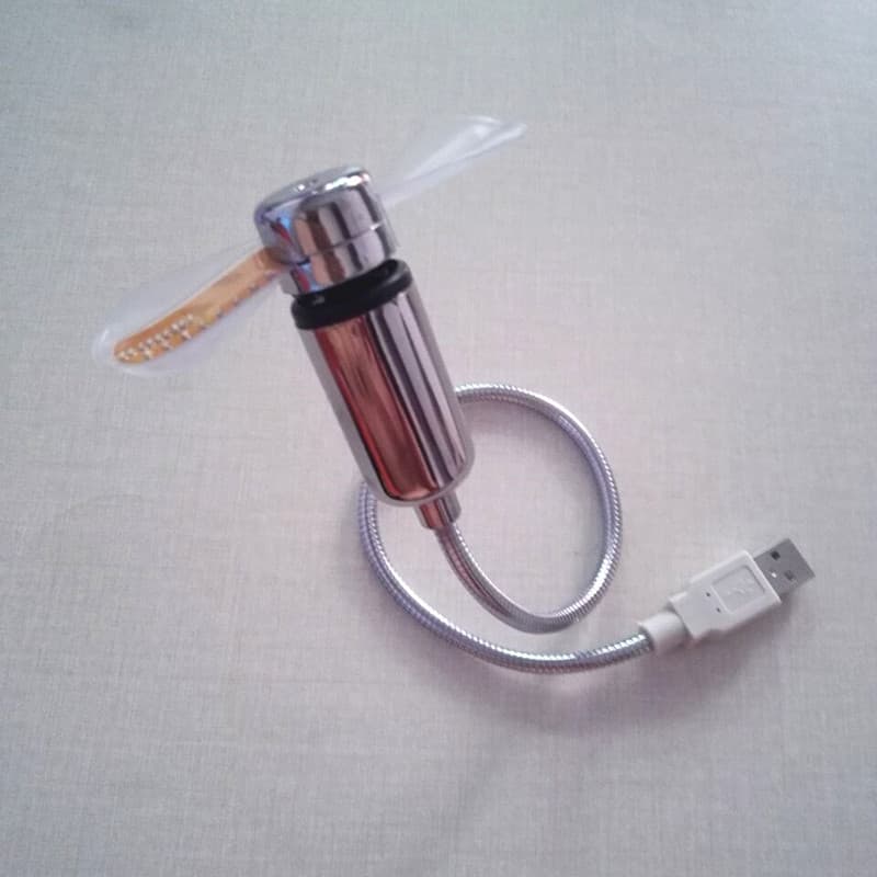 Ventilador USB Mini Flexible con Reloj LED