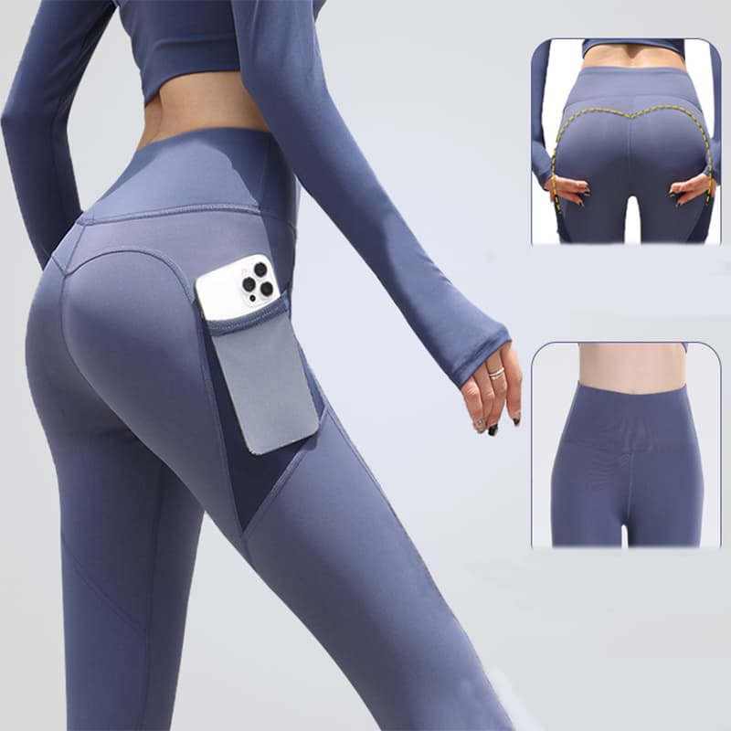 Leggings Deportivos Seamless Cintura Alta con Bolsillos Mujer