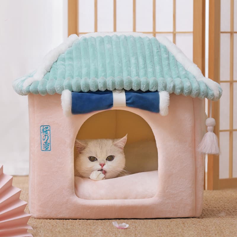 Casa de Gato Desmontable con Cama Lavable