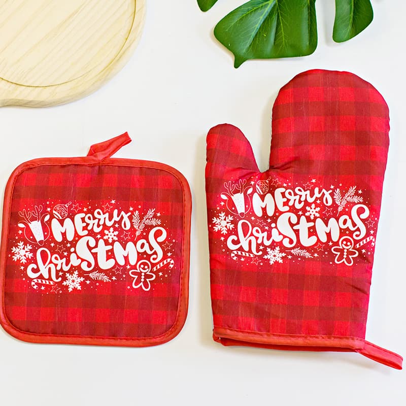 Manoplas de Horno Estampadas Navidad