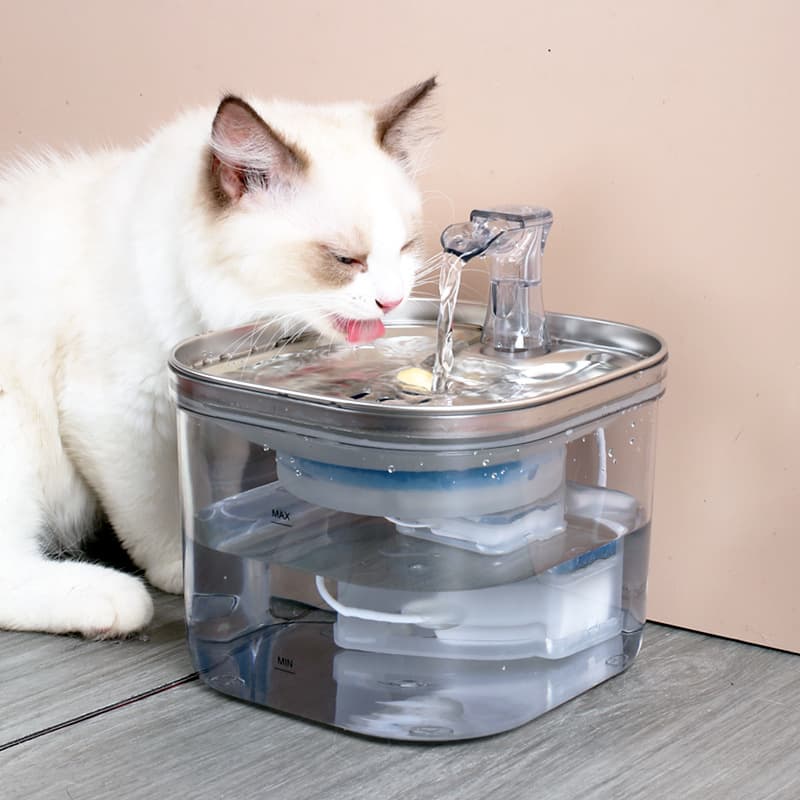 Bebedero automático de acero inoxidable para gatos y perros