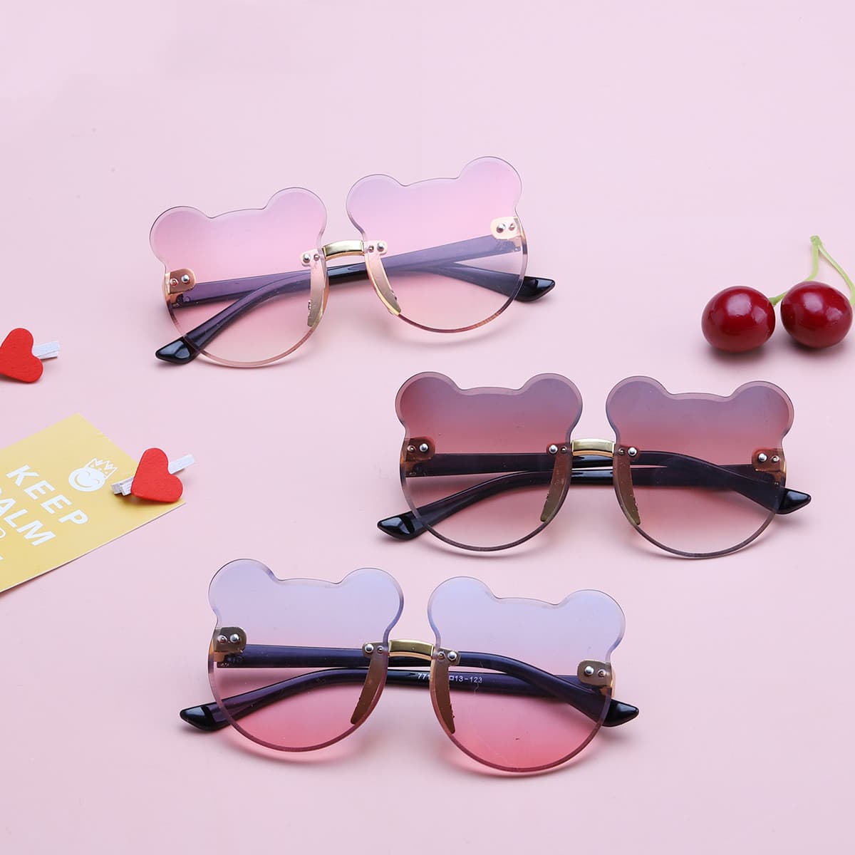 Gafas de Sol Infantiles Forma Orejas de Gato sin Montura