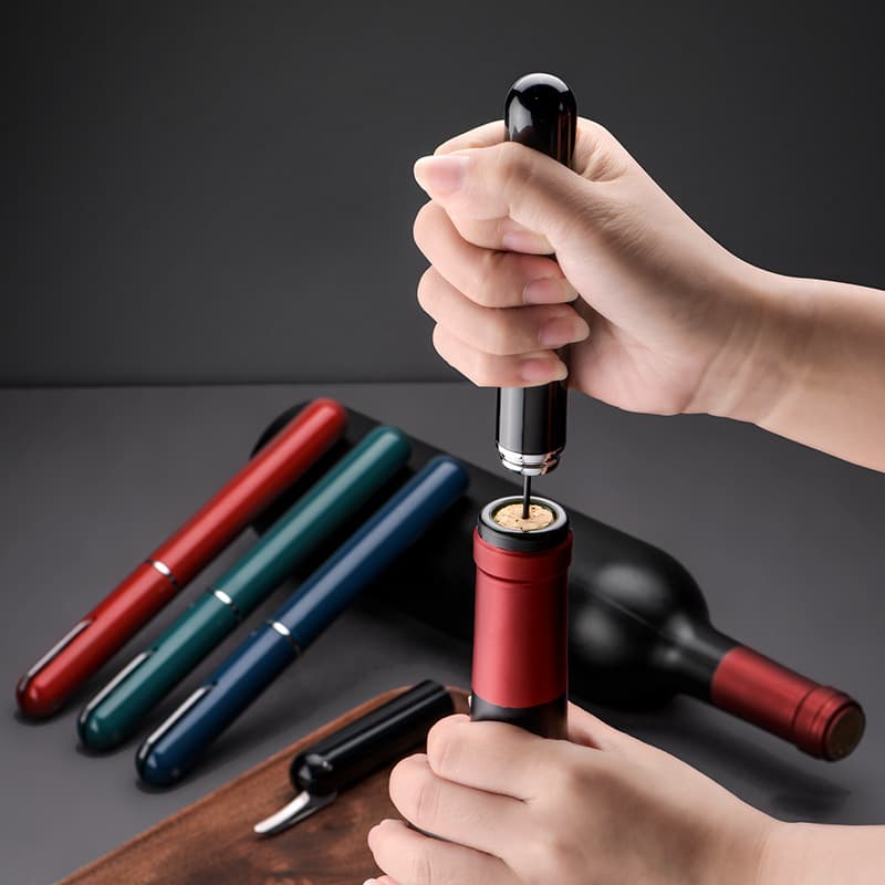 Abridor de Vino Aguja Presión Aire Rojo