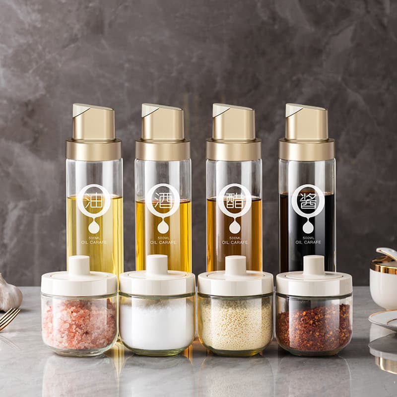 Jarra Aceitera de Cristal con Cierre Automático