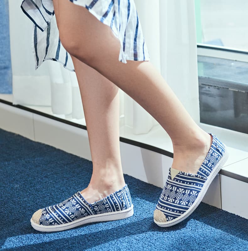 Zapatos de Lona Estilo Pescador Mujer