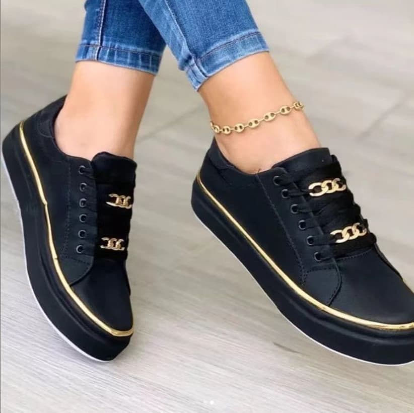 Mocasines Planos Cadena con Suela Gruesa para Mujer