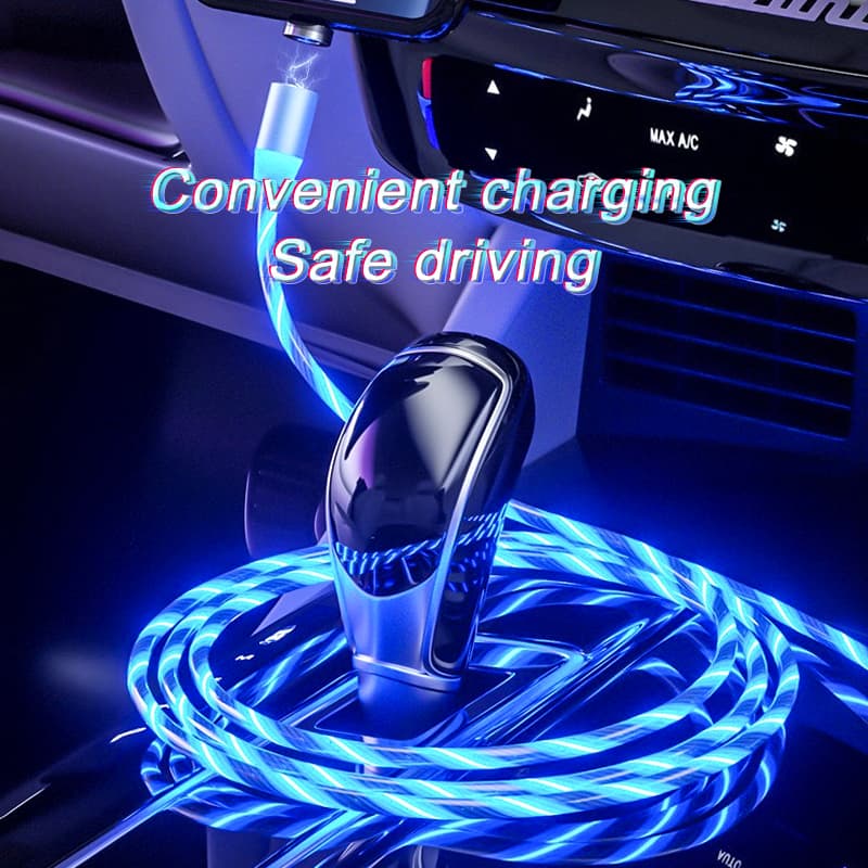 Cable de Carga Magnético Multi-Conexión LED