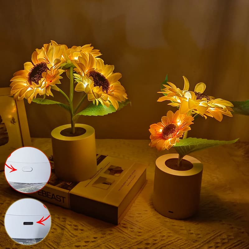 Lámpara decorativa LED girasol recargable