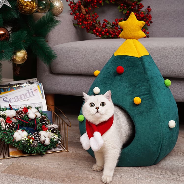 Árbol Navideño para Gatos con Cama y Refugio