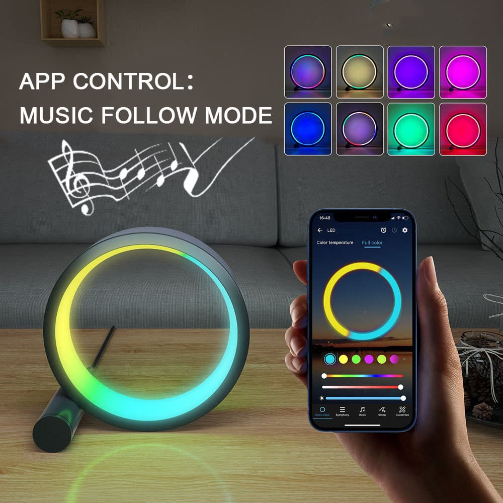 Lámpara LED Inteligente con Sensor de Música y Colores