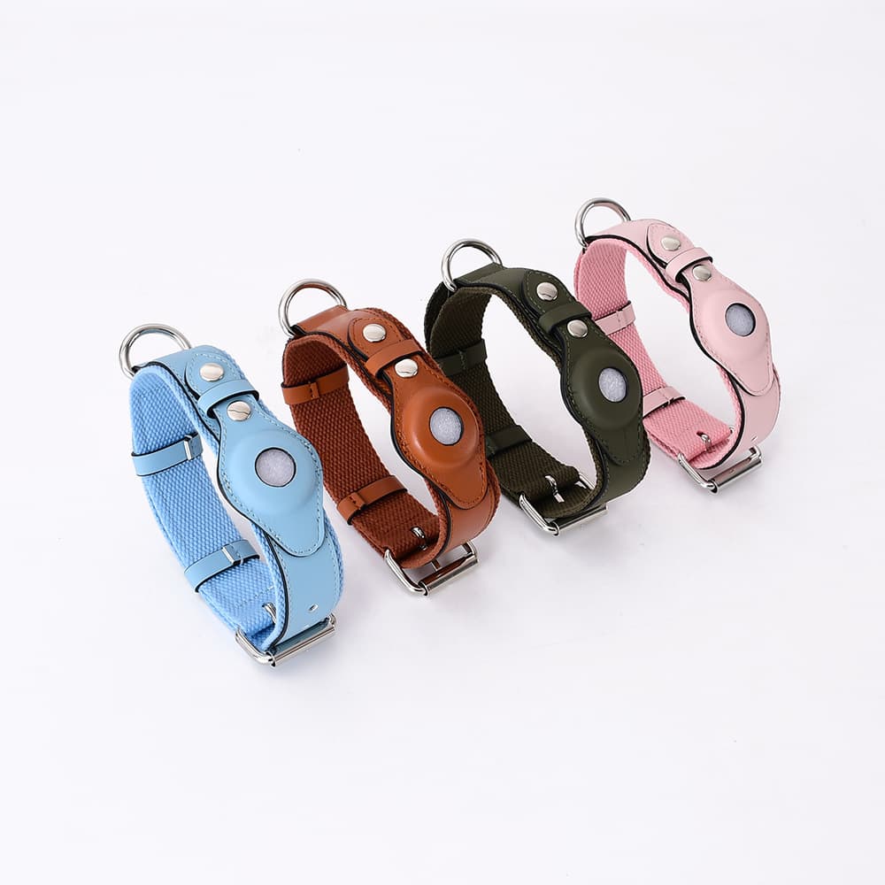 Collar de Cuero con Funda Protectora para AirTag