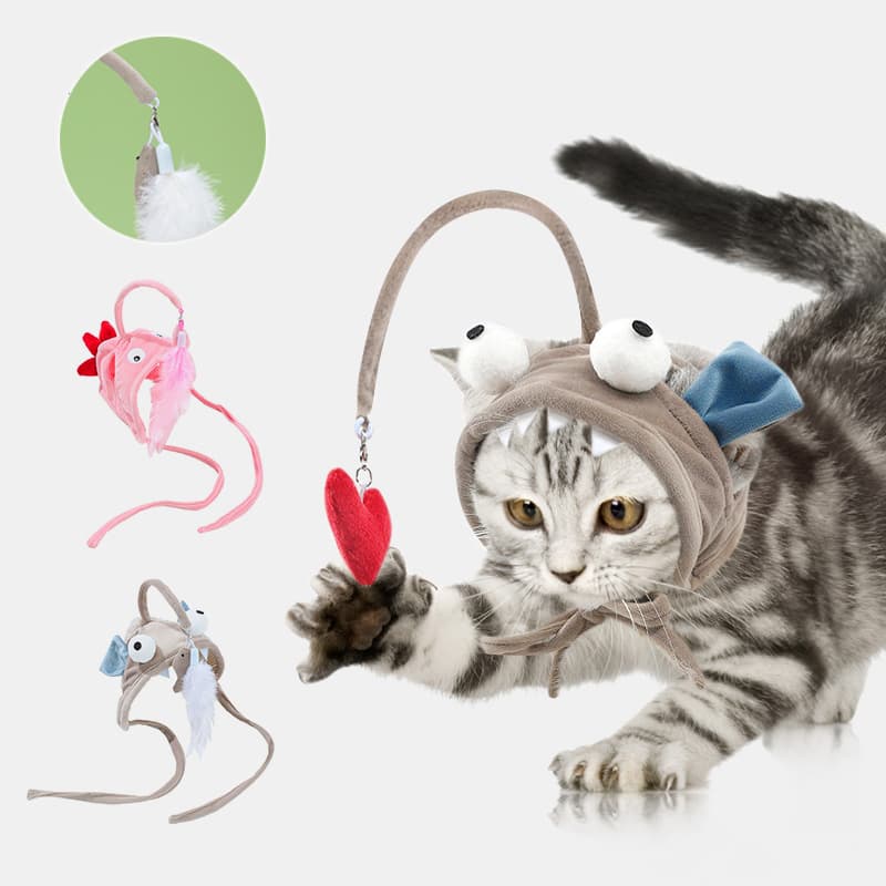 Juguete para Gatos con Plumas y Ojos Grandes