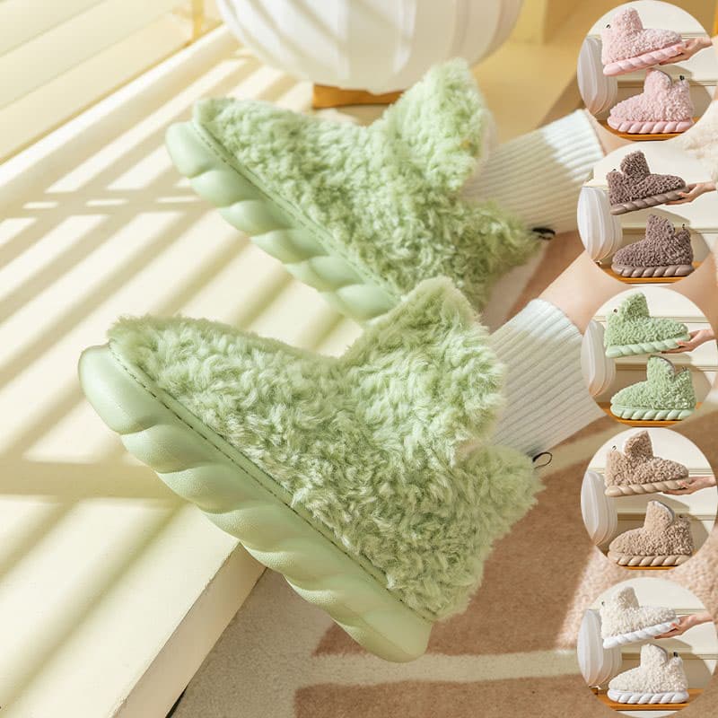 Zapatillas de casa impermeables con tacón invierno