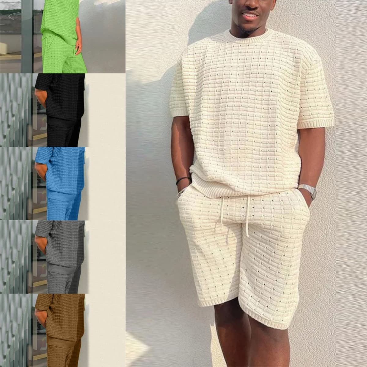 Conjunto de Verano Hippie para Hombre: Camisa y Pantalón Corto