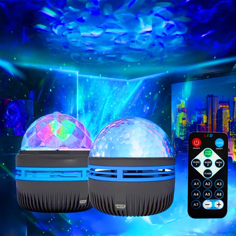 Proyector LED de Estrellas Giratorio con Luz de Atmósfera