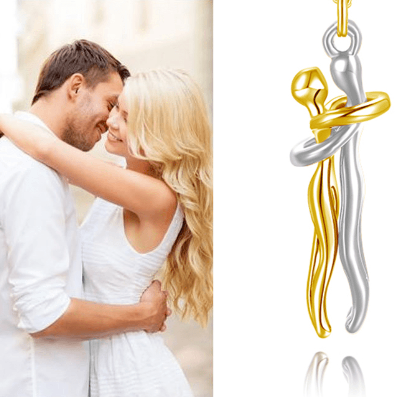 Collar Abrazo Cariñoso para Parejas - Acero Inoxidable