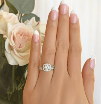 Anillos de Compromiso Pareja Chapados en Diamantes