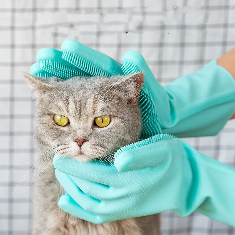 Guante de Aseo para Mascotas - Cepillo Silicona Gato Perro