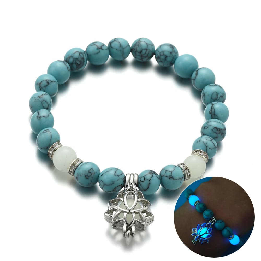 Pulsera Loto Luminosa de Piedra Natural - Yoga y Bienestar