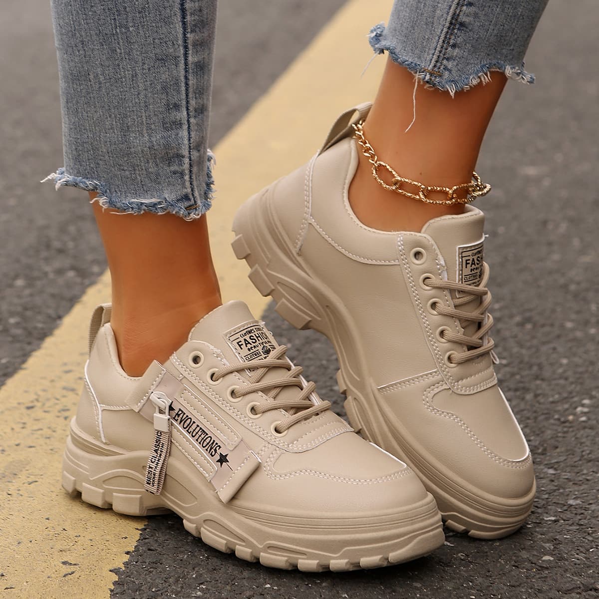 Zapatillas Deportivas Mujer con Cierre Lateral