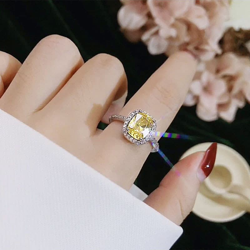Anillo de Compromiso Nupcial Dorado Blanco