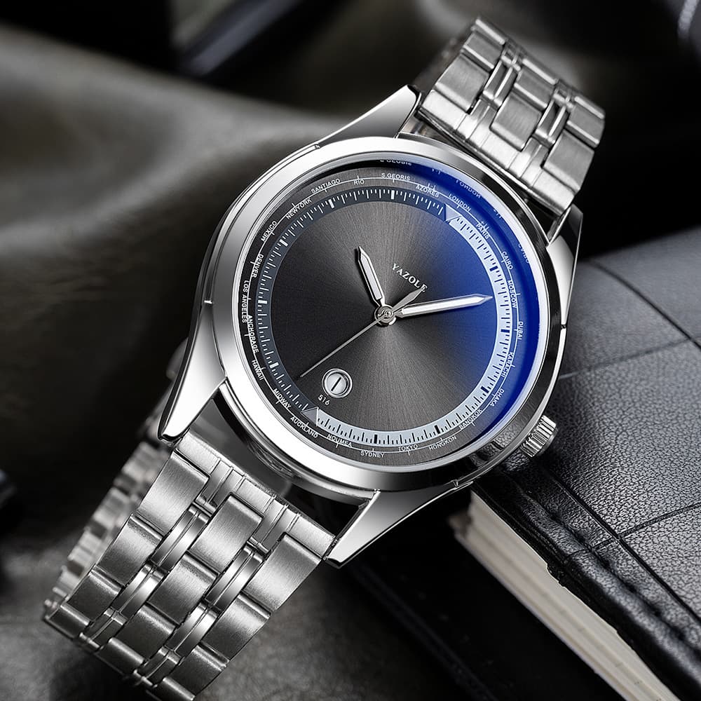 Reloj Deportivo Hombre Lujo Acero Inoxidable Luminoso