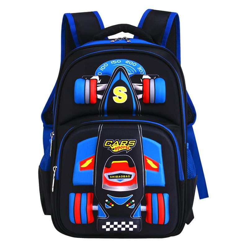 Mochila Escolar 3D Niño Coche con Ruedas