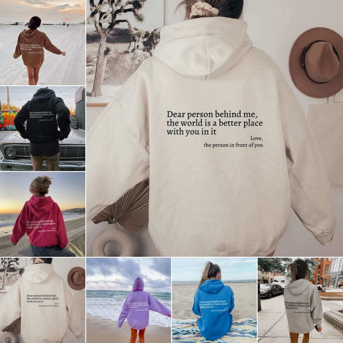 Sudadera con capucha unisex de mensaje inspirador