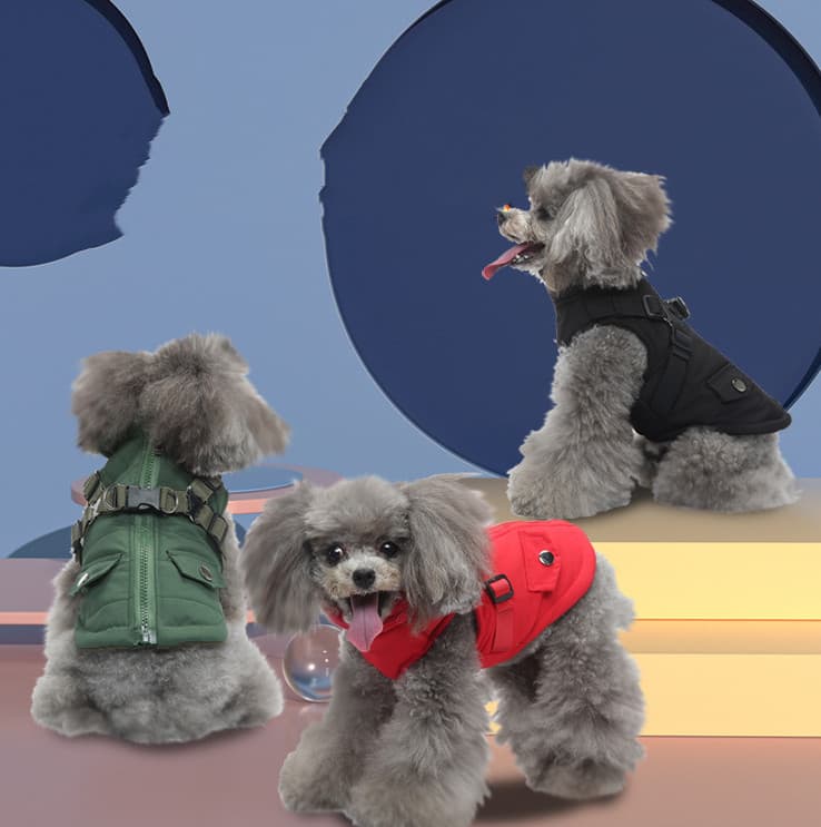 Abrigo de invierno para perros con cremallera