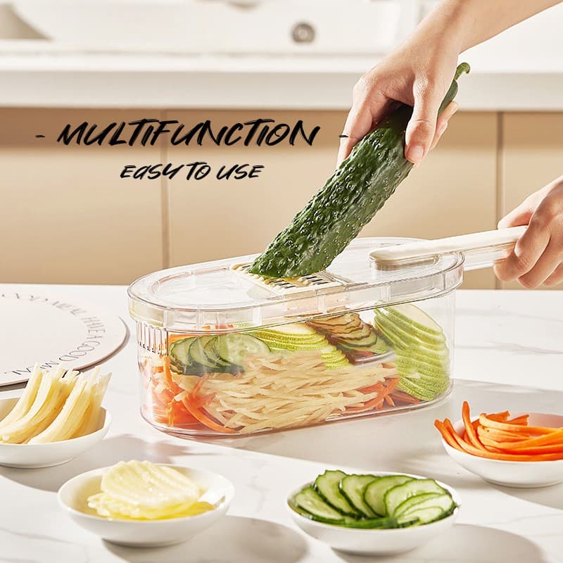 Cortador Multiusos de Verduras con Cesta y Cepillo