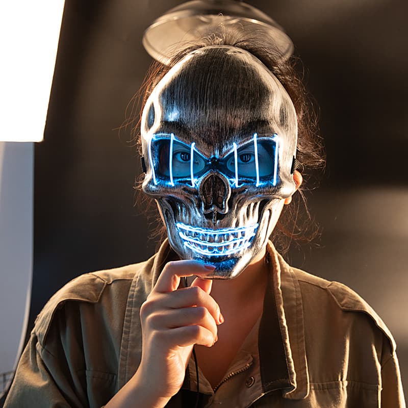 Máscara Calavera LED Luminosa Halloween